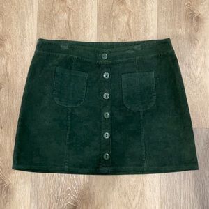 Forest green mini skirt